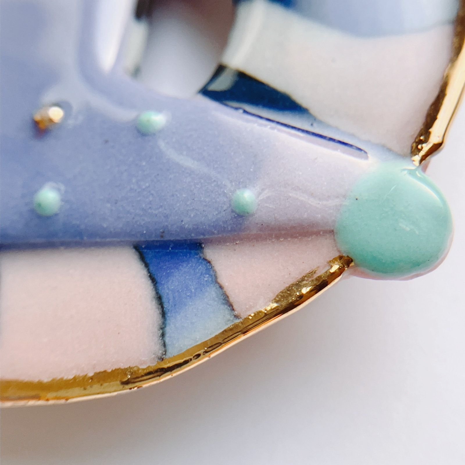 Vintage VTG 1980s Ceramic Enamel Geometric Postmodern Brooch Size ONE SIZE - 3 Thumbnail