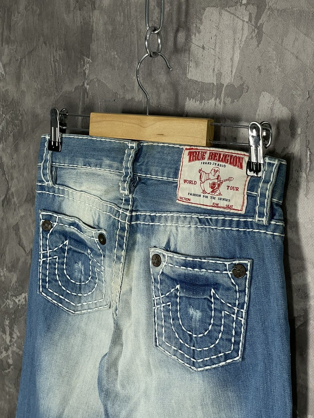 True Religion True Religion Billy Super T Japanese Brand Knit Denim Jeans Size 29" - 6 Thumbnail