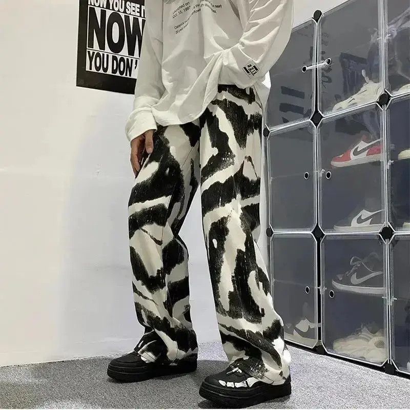 Japanese Brand White Black Tie-dye Baggy Jeans Size US 32 / EU 48 - 1 Thumbnail