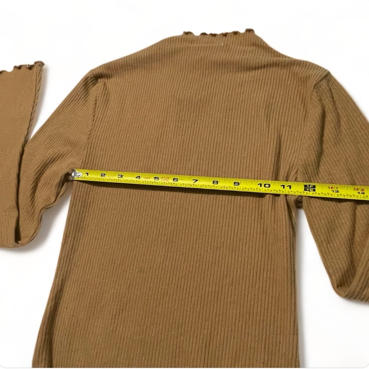 Other Just Polly Juniors' Long Bell-Sleeve Ribbed Bodysuit - Camel Size M / US 6-8 / IT 42-44 - 9 Thumbnail