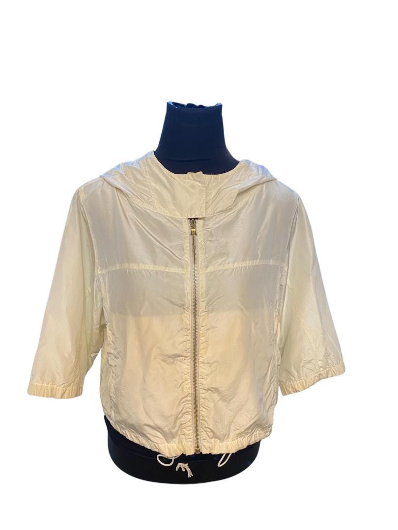 Prada Prada Ivory Silk Blend Bomber Jacket & Gold tone zipper Size XS / US 0-2 / IT 36-38 - 1 Thumbnail