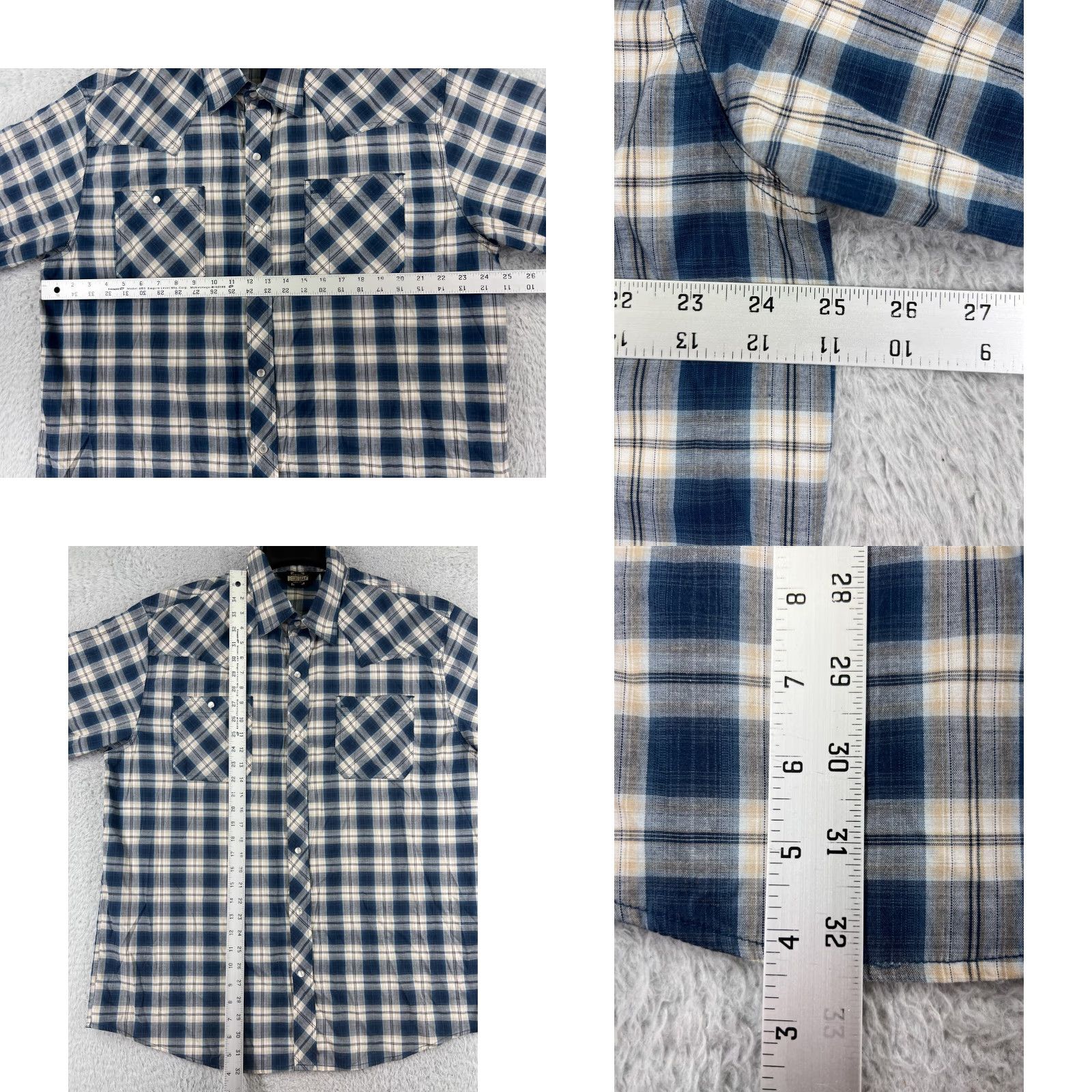 Wrangler Wrangler Shirt Men XL Blue Plaid Western Pearl Snap Button-Up Cowboy Western Shirt Men XL Blue Plaid Size US XL / EU 56 / 4 - 9 Thumbnail