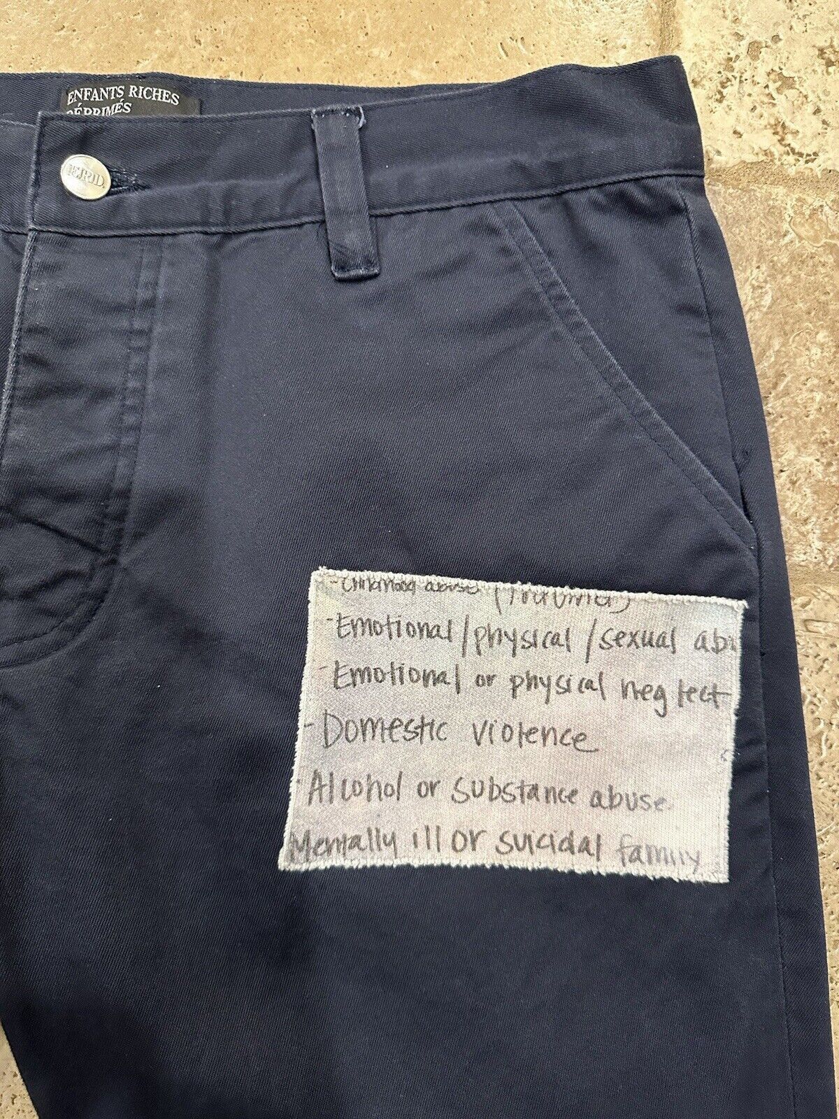 Enfants Riches Deprimes Enfants Riches Deprimes Navy Chino Henri Patch Work Pants Size US 34 / EU 50 - 3 Thumbnail