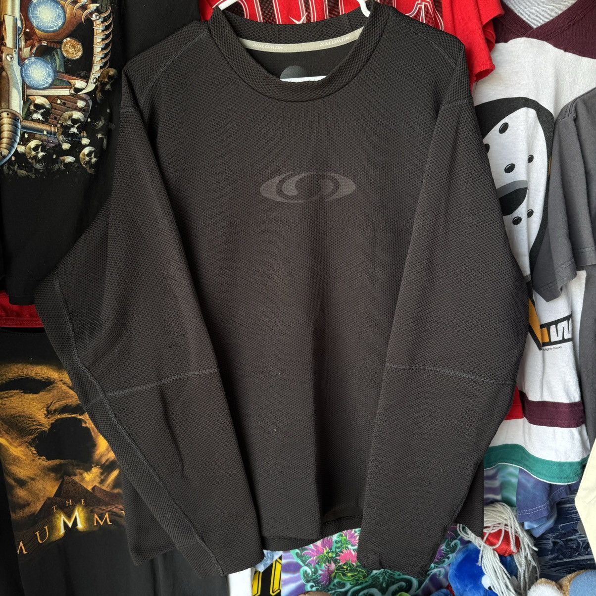 Hi Tec × Oakley × Salomon 2002 Salomon Moto Mesh Black Tech Thermal Vintage Pullover Size US L / EU 52-54 / 3 - 8 Thumbnail