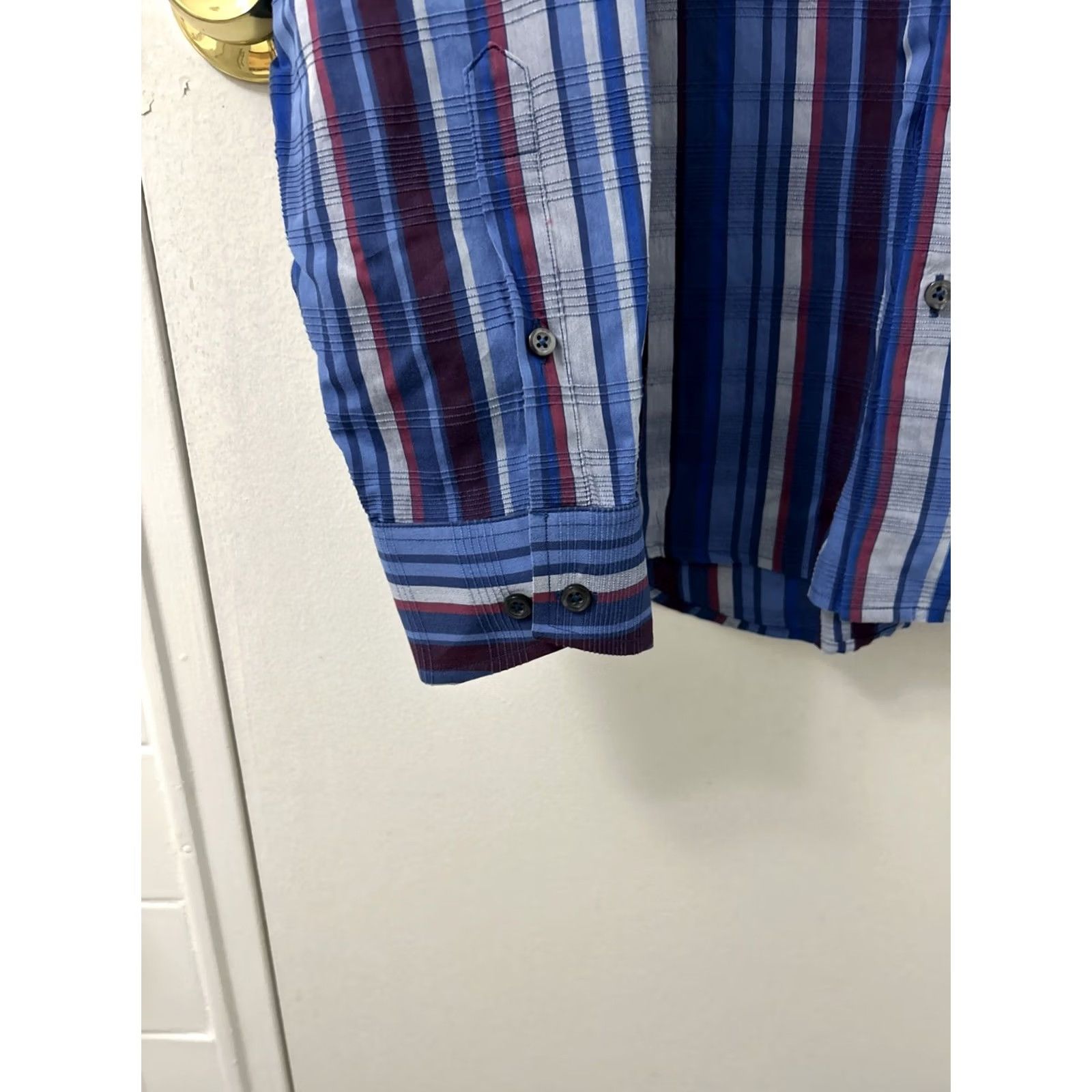 Tommy Bahama Tommy Bahama Shirt Mens Medium Blue Striped Cotton Silk Hawaiian Button Down L/S Size US M / EU 48-50 / 2 - 7 Thumbnail