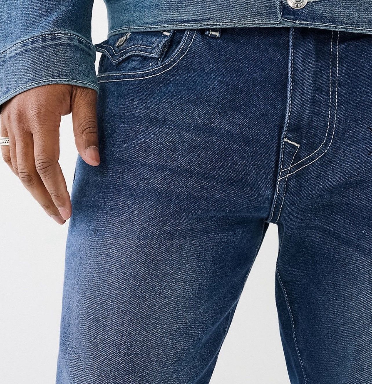 True Religion New True Religion Ricky Relaxed Straight Jeans Flap 31x34 Size US 31 - 6 Thumbnail
