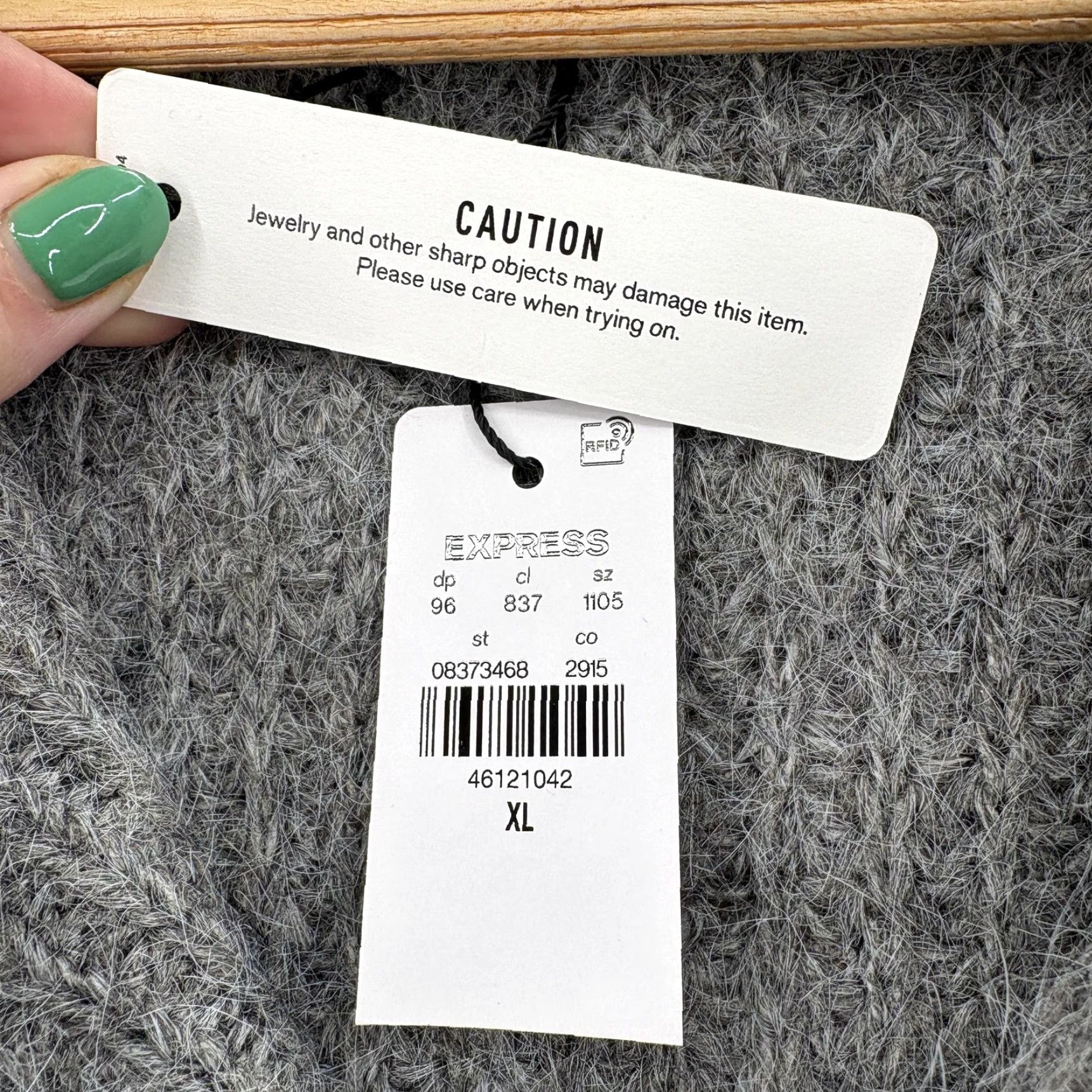Express Express Sweater Tunic Womens XL Gray Chunky Knit 1/4 Zip Mock Neck Cozy Preppy Size XL / US 12-14 / IT 48-50 - 5 Thumbnail