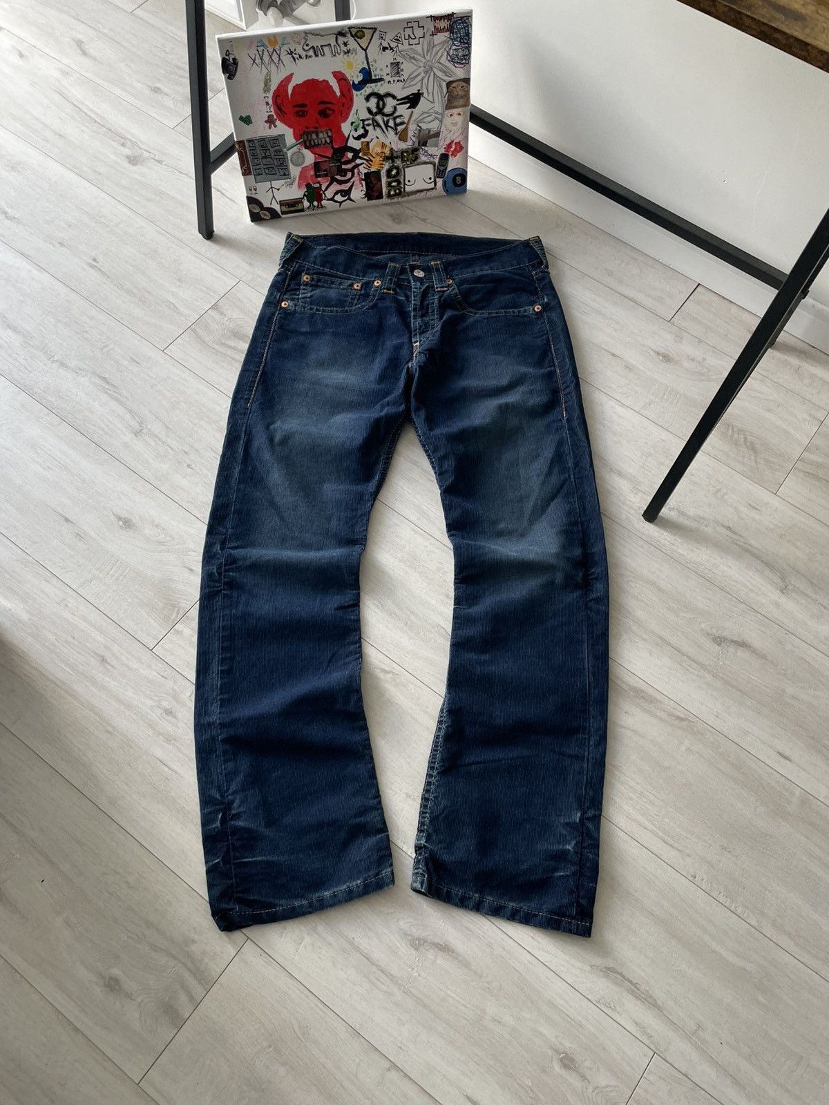 Levi's Vintage Levi’s 901 Denim Jeans 90’s Dark Blue Bootcut RARE Size US 34 / EU 50 - 4 Thumbnail