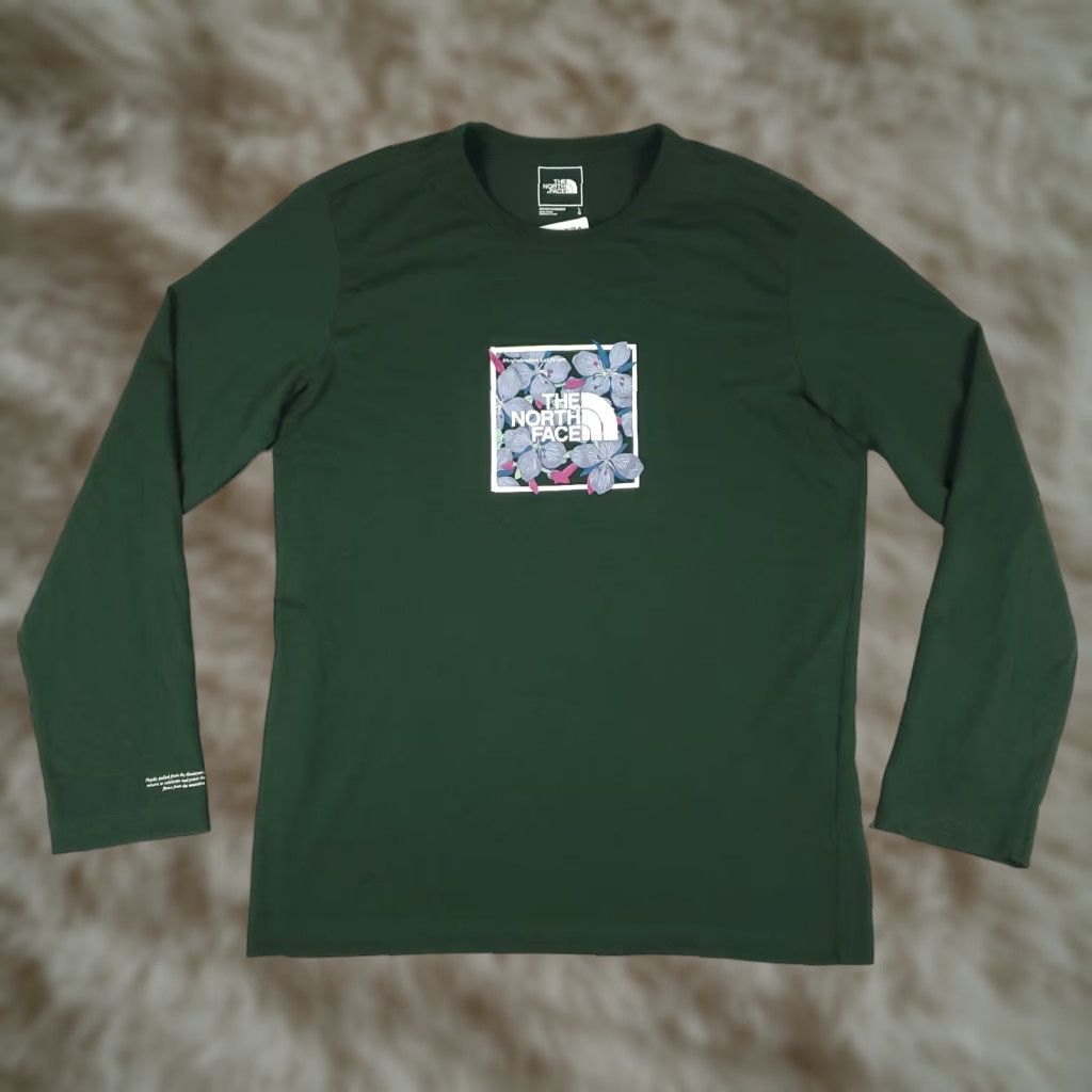 The North Face The North Face T-Shirt Men Size Large Green Logo Crew Neck Long Sleeve Shirt Size US L / EU 52-54 / 3 - 1 Thumbnail