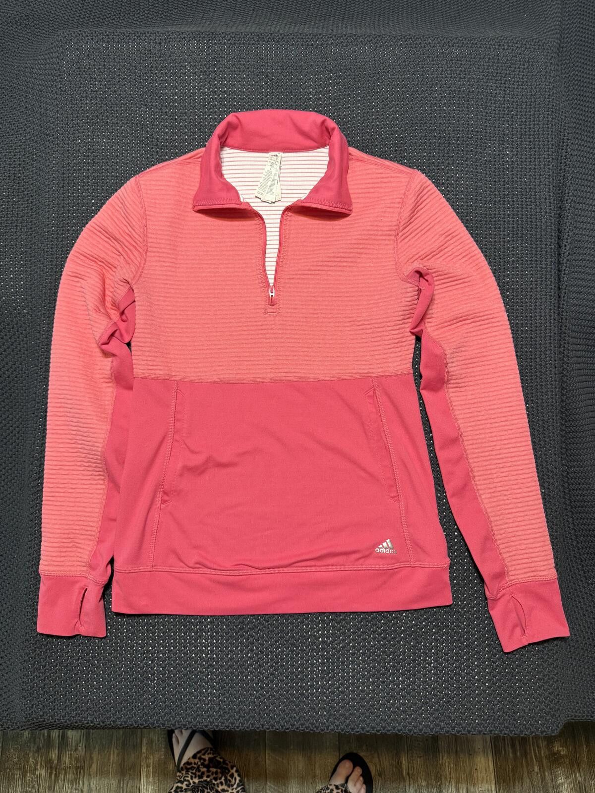 Adidas Adidas Women's Pink Quarter-Zip Pullover Sweatshirt XS Size XS / US 0-2 / IT 36-38 - 1 Thumbnail