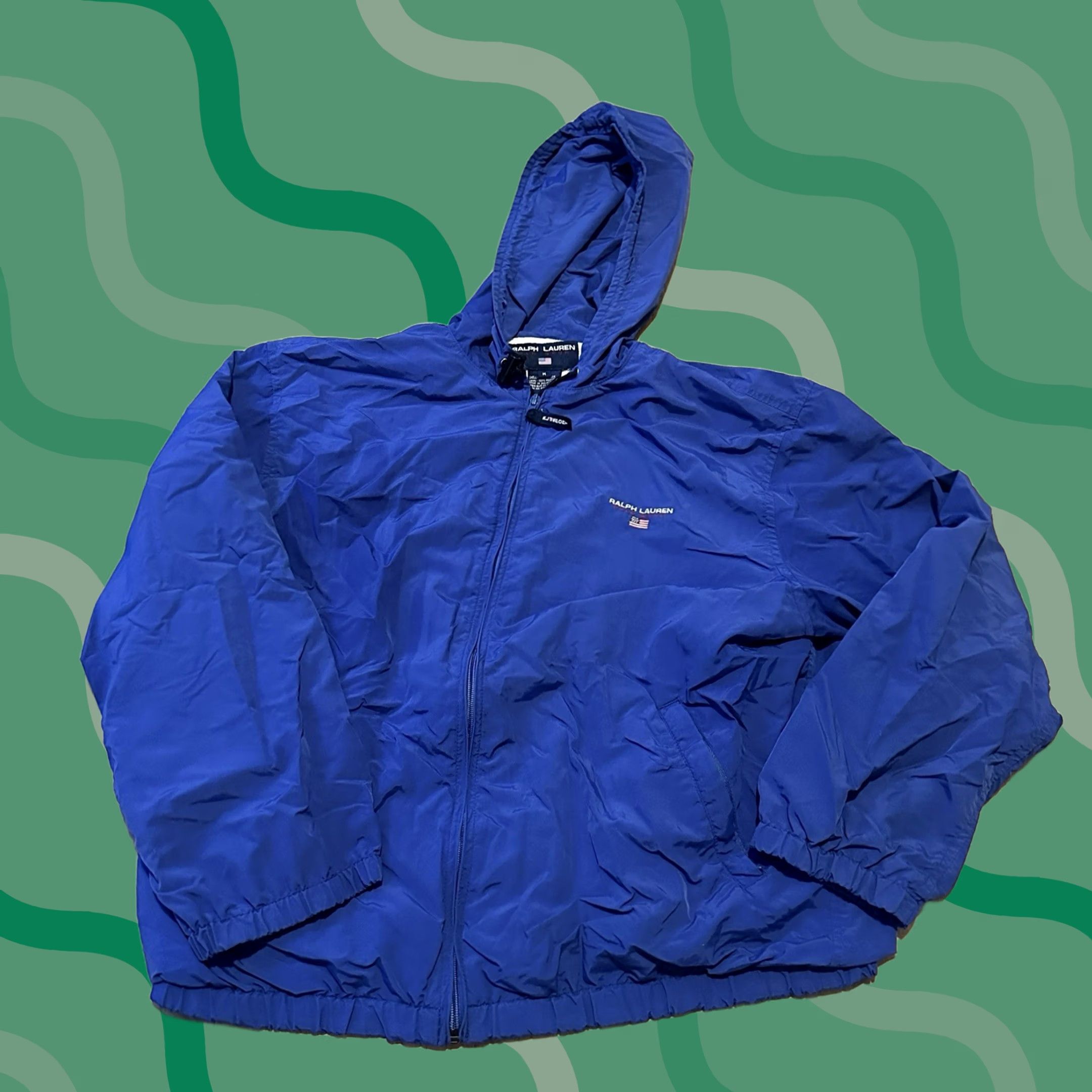 Polo Ralph Lauren VINTAGE Polo Sport Ralph Lauren Mens Medium Windbreaker Lightweight Spellout 90s Blue Size US M / EU 48-50 / 2 - 1 Thumbnail