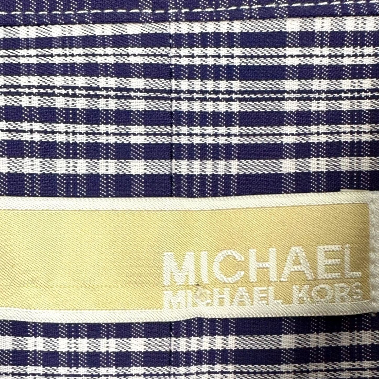 Michael Kors VINTAGE? No. Michael Kors Men Dress Shirt Purple Plaid Button Up Regular Fit 16.5 32-33 Long Sleeve Cotton Shirt Mens Size 46R - 4 Thumbnail