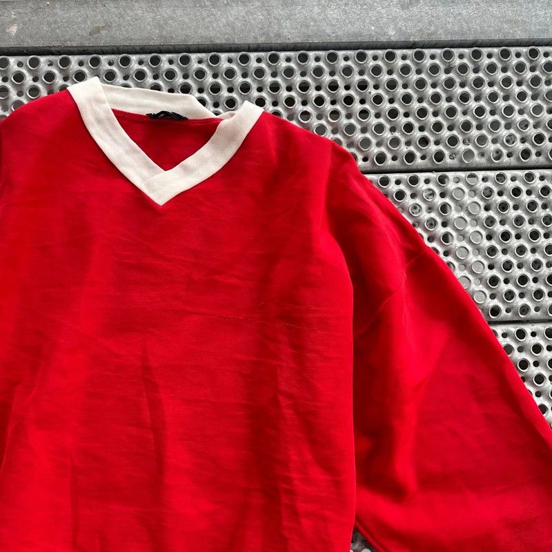 Tom Ford Vintage 1960s style Red and White V-Neck Sweater Size US L / EU 52-54 / 3 - 1 Thumbnail