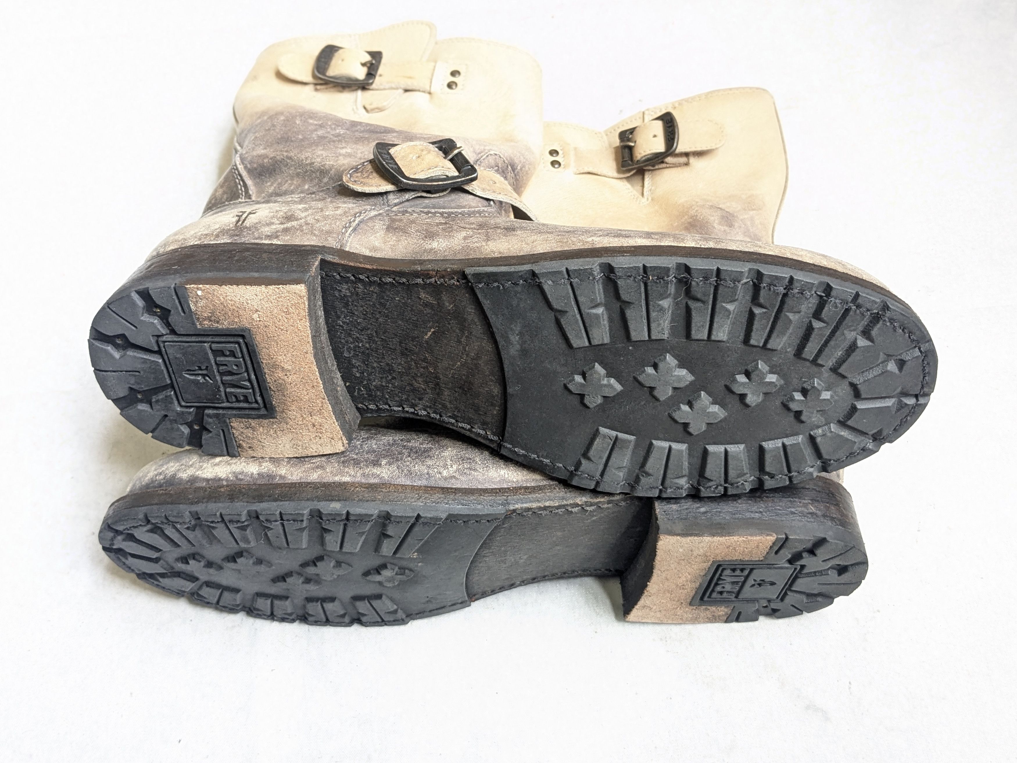 Frye Frye Engineer Boots Stonewash Leather 10.5 D Buckle Straps Size US 10.5 / EU 43-44 - 20 Thumbnail
