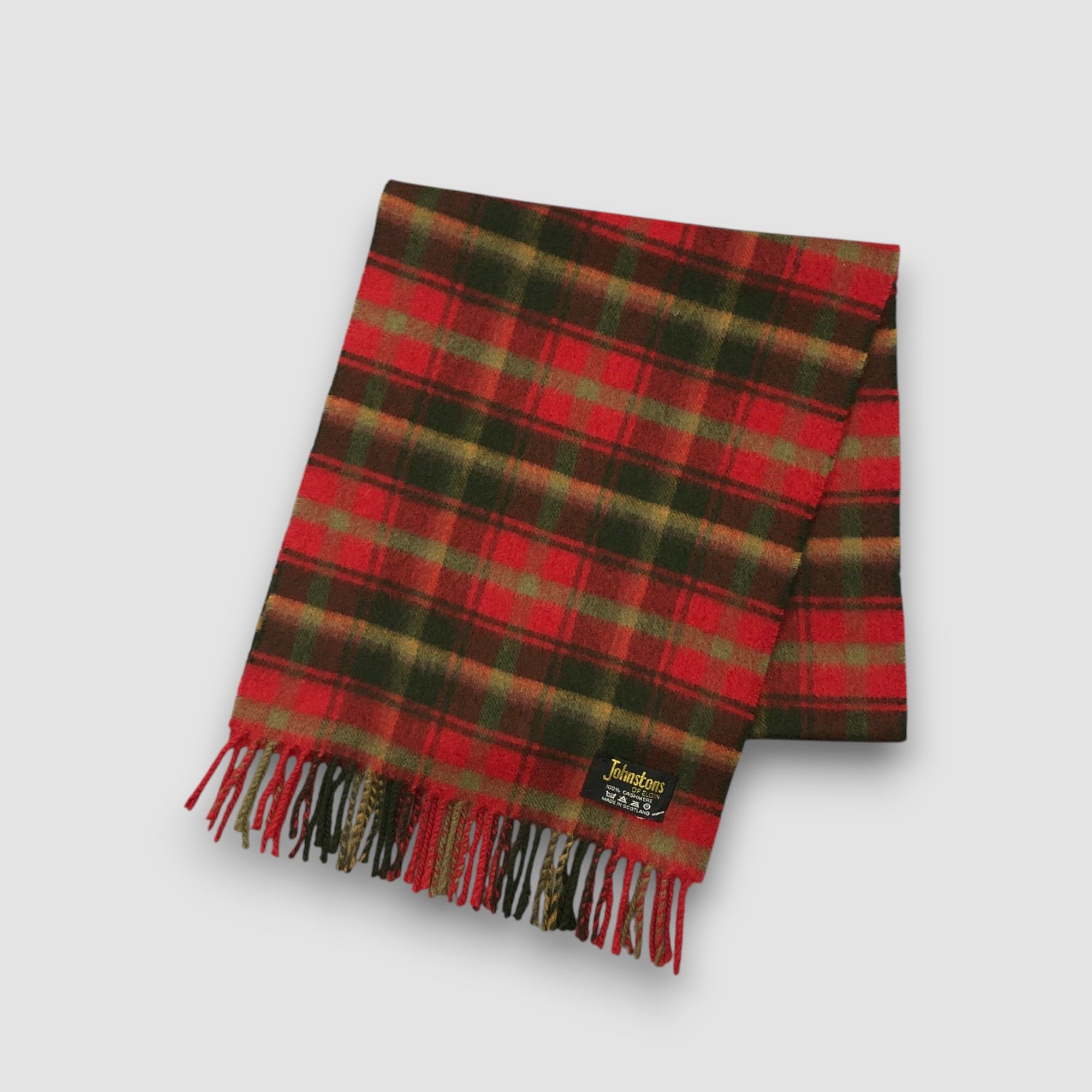Johnstons Of Elgin Vintage Johnstons of Elgin Scarf Muffler Tartan Wool Scarves Size ONE SIZE - 2 Thumbnail
