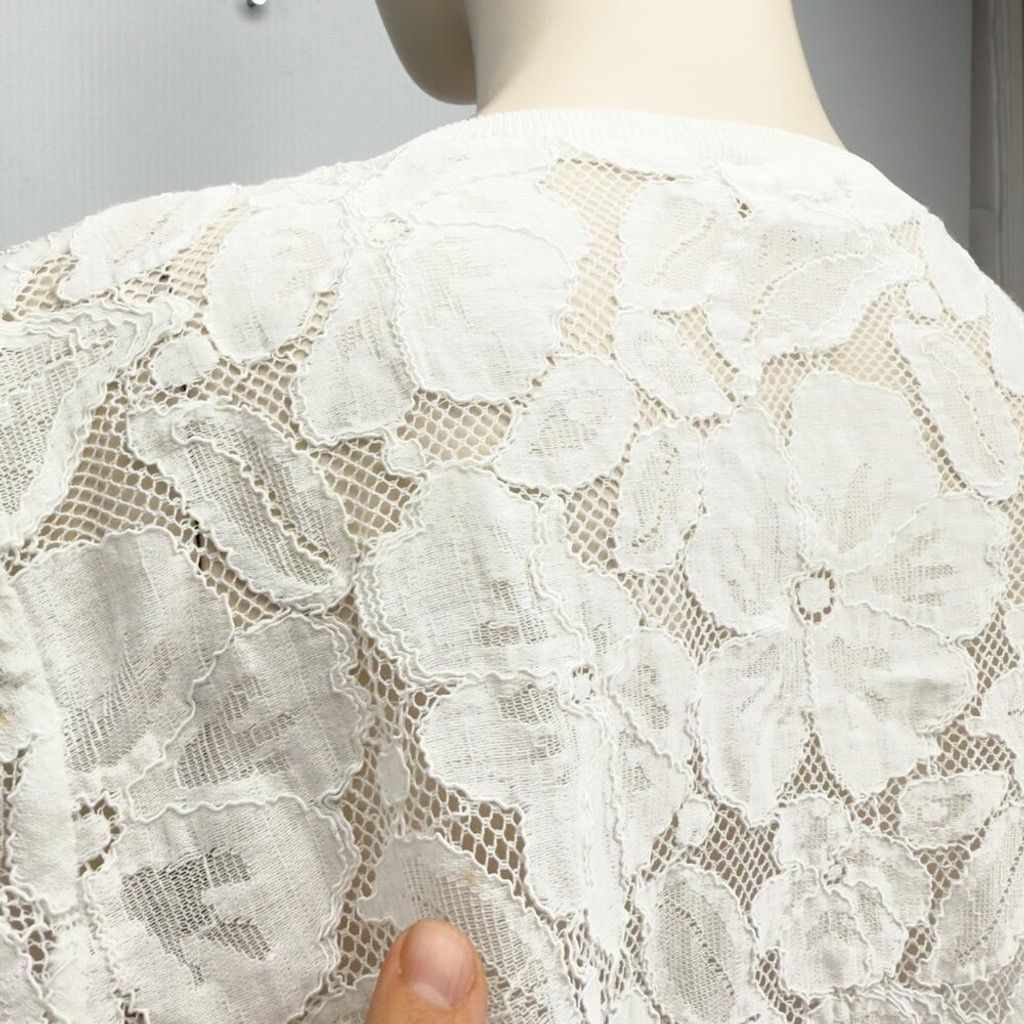 Other UN JOUR AILLEURS Lace White Boho Blouse Mesh Size 2 / M Size M / US 6-8 / IT 42-44 - 6 Thumbnail