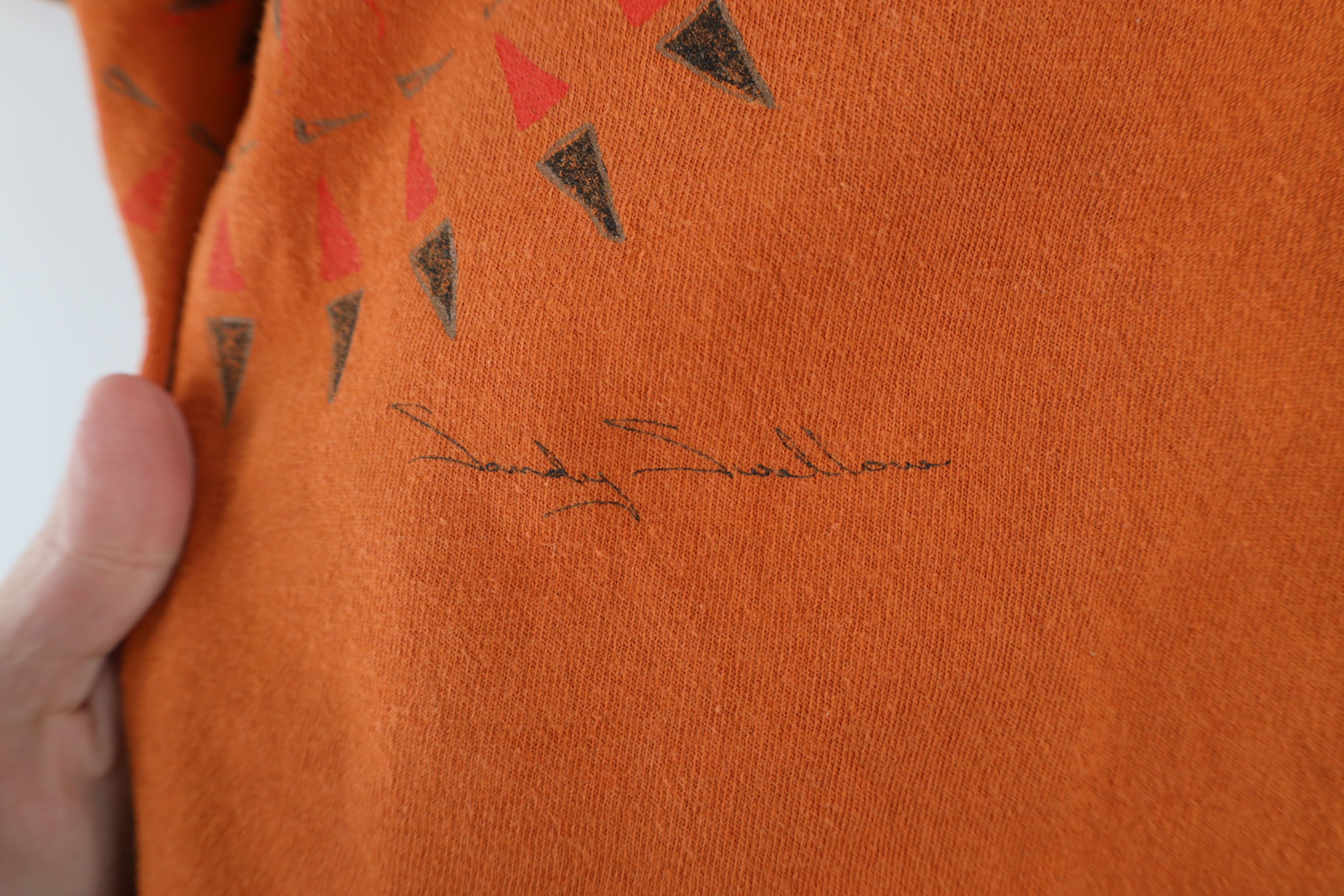 Vintage Vintage 90s Streetwear Sun Eagle Nature T-Shirt Orange Size US L / EU 52-54 / 3 - 5 Thumbnail