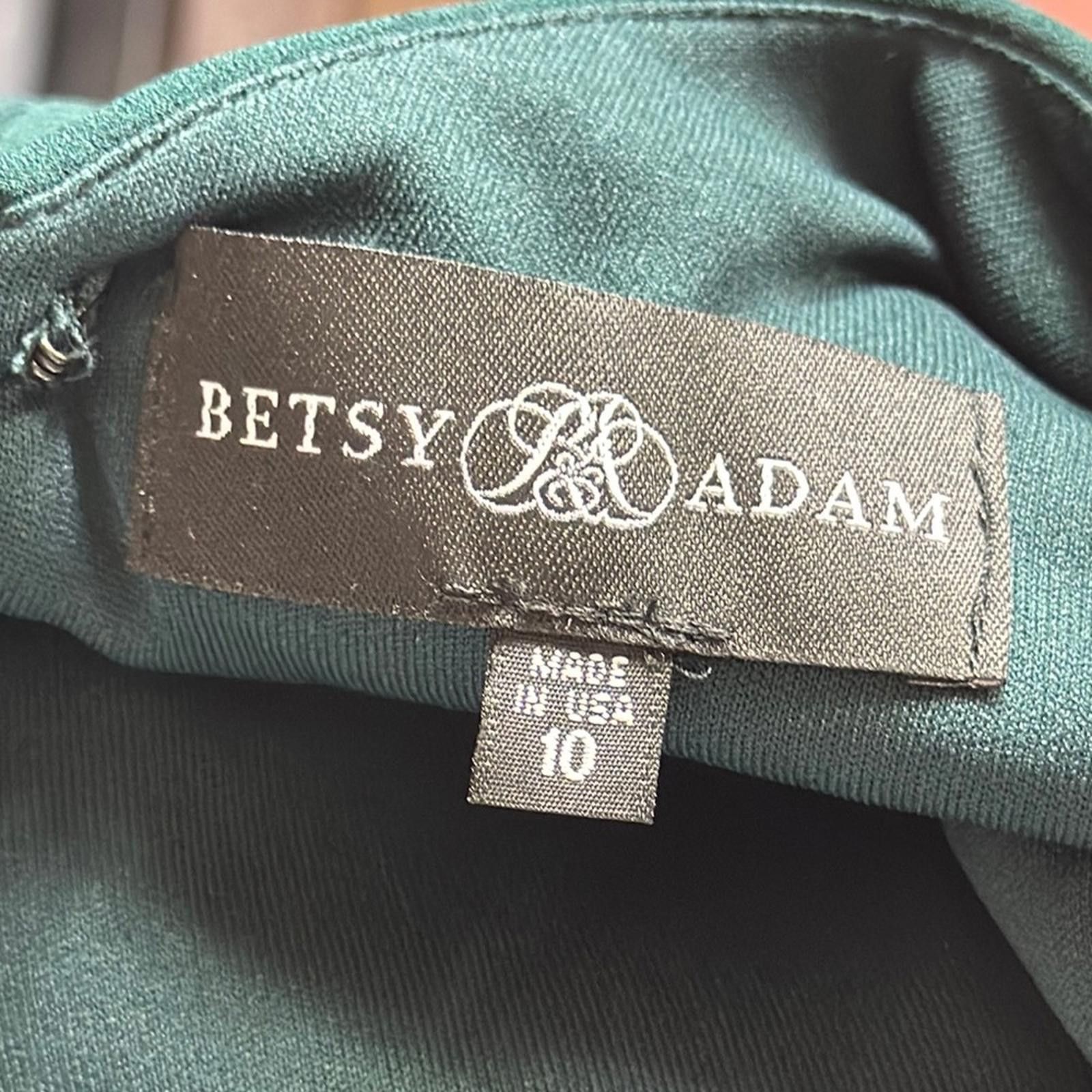 Designer Betsy and Adam Christina Ruffled Bow Dress Size 10 Green Size L / US 10 / IT 46 - 11 Thumbnail