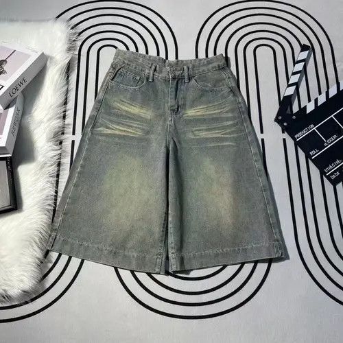 Other Blue washed distressed vintage straight denim shorts Size US 32 / EU 48 - 1 Thumbnail