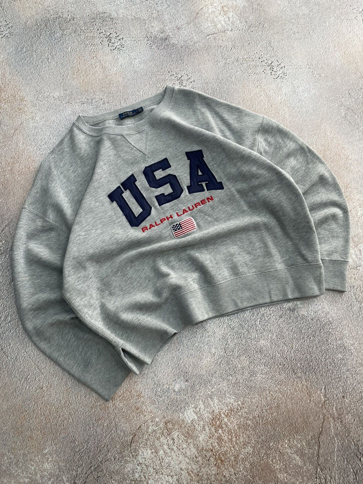 Polo Ralph Lauren Polo Ralph Lauren USA Flag Spellout Boxy Sweatshirt Size L / US 10 / IT 46 - 1 Thumbnail