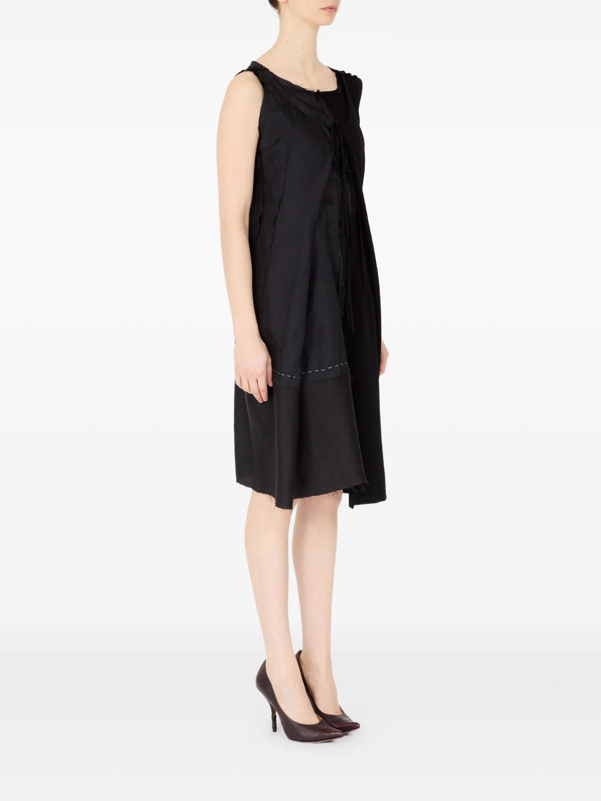Maison Margiela o1w1db10526 Virgin Wool Midi Dress in Black Size M / US 6-8 / IT 42-44 - 3 Thumbnail