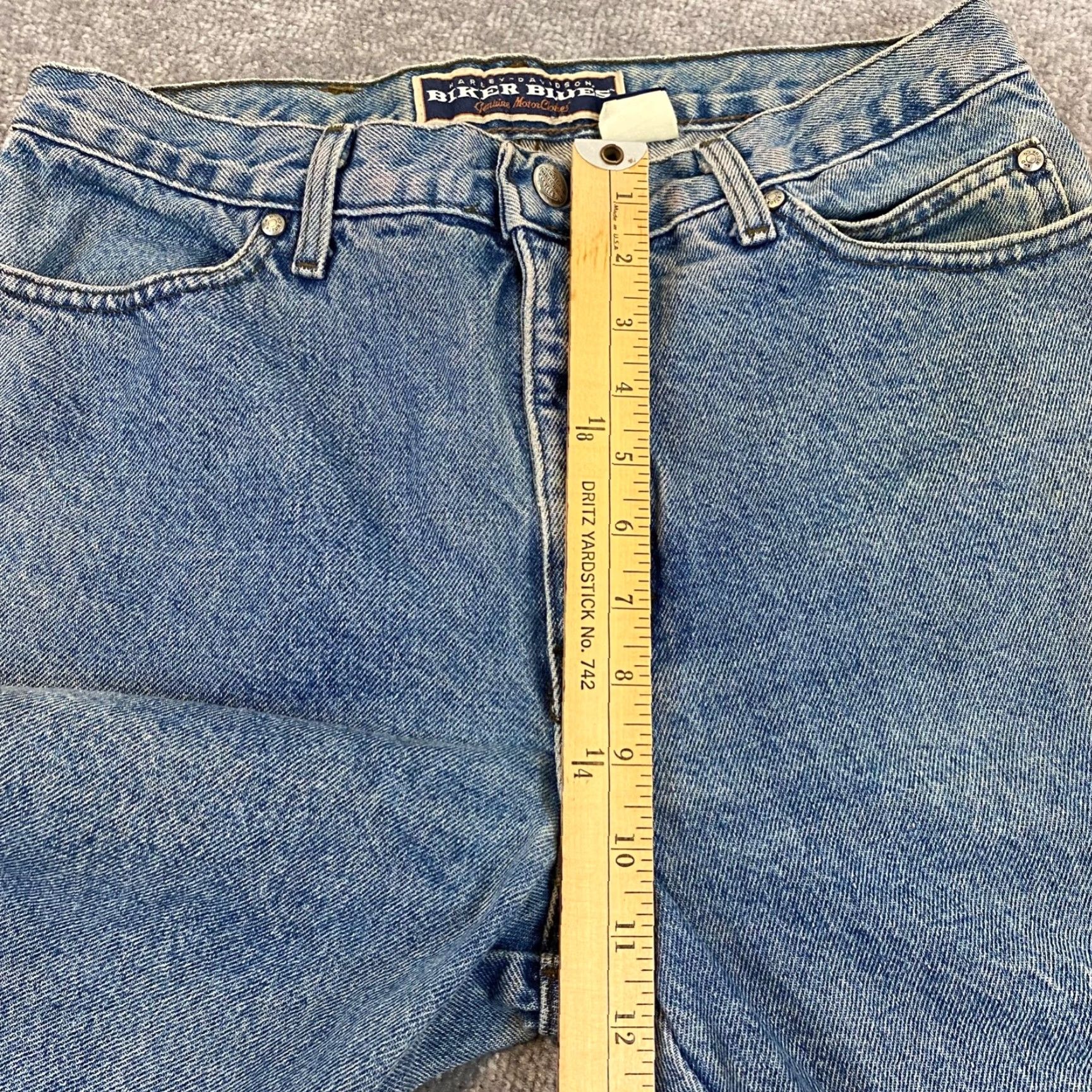 Harley Davidson Harley-Davidson Jeans Mens 33x30 Light Blue Denim Pant USA 31x29.5 5-Pocket Biker Blues Size US 33 - 7 Thumbnail