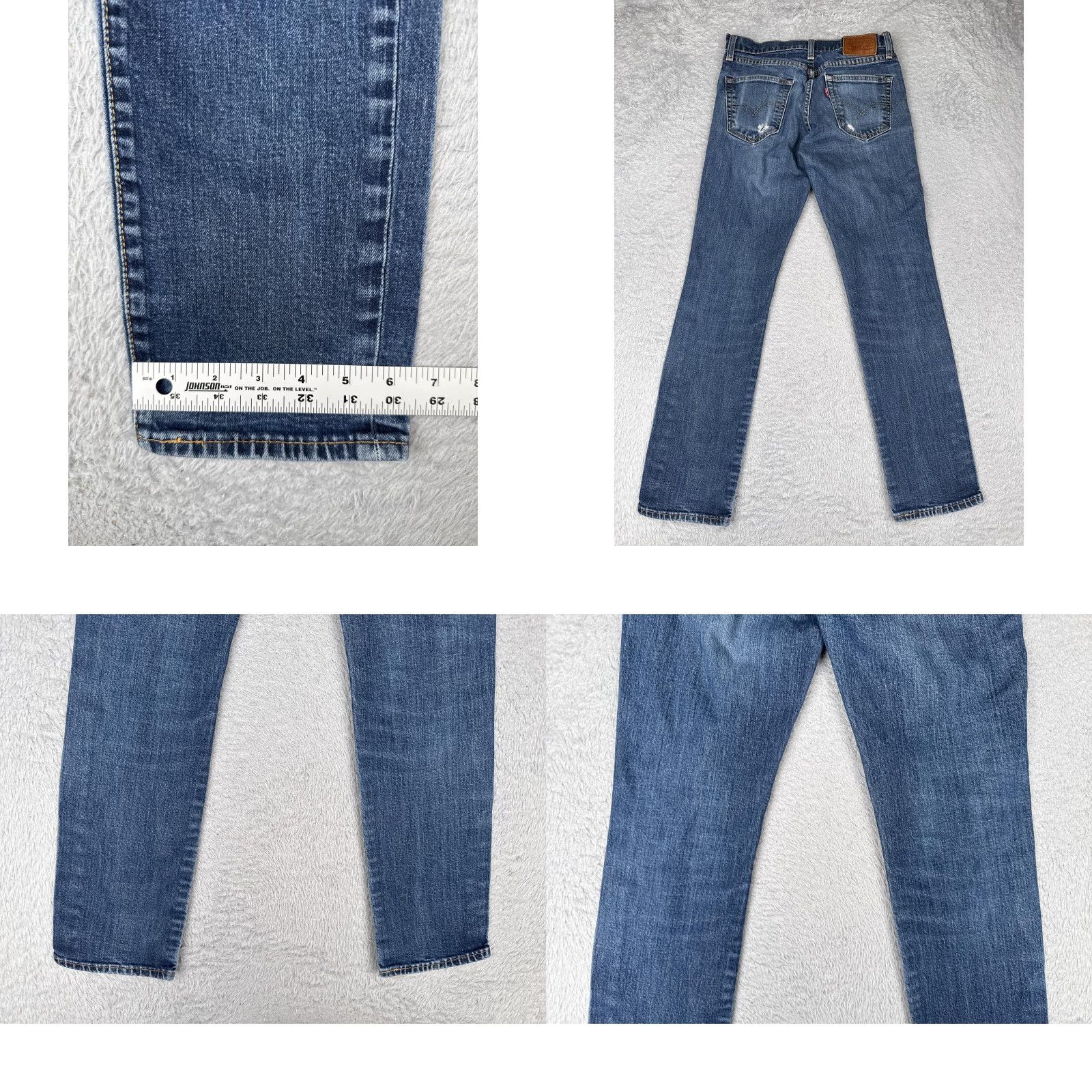 Levi's Levi's 511 Jeans Mens 29x30 Slim Fit Distressed Blue Denim Stretch 5-Pocket Zip Fly Casual Modern Adult Mens Size US 29 - 10 Thumbnail