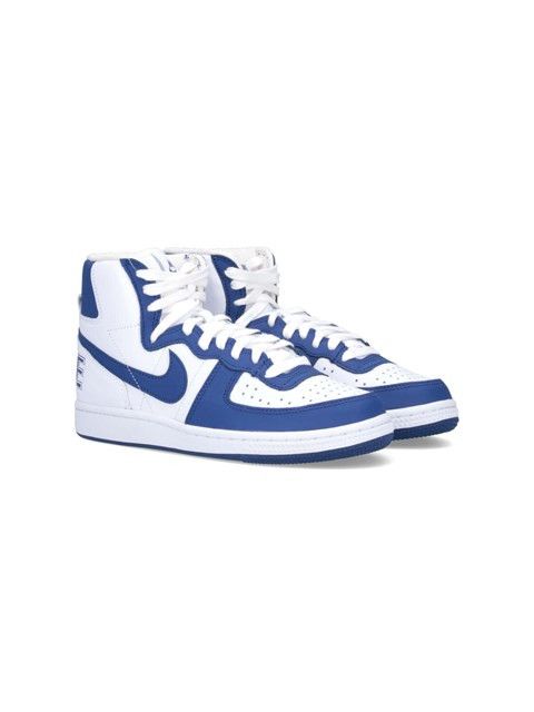 Comme des Garcons Homme × Nike o1mle1024 High-Top Sneakers in White & Navy Blue Size US 7 / EU 40 - 3 Thumbnail