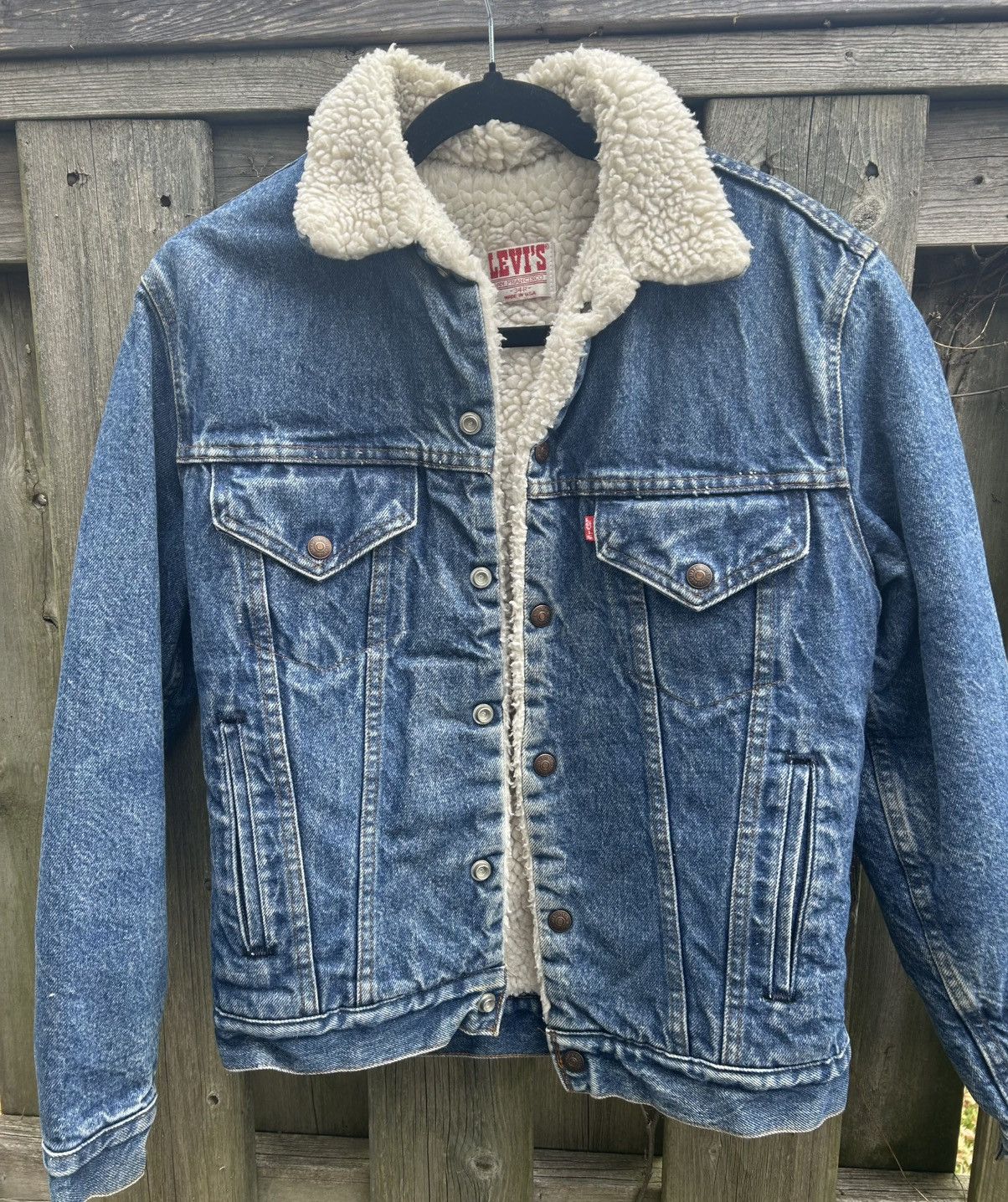 Levi's Vintage Clothing Levi’s Sherpa Lined Denim Trucker Jacket Vintage Faded Blue Size US S / EU 44-46 / 1 - 1 Thumbnail