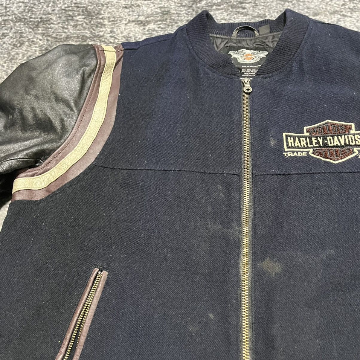 Harley Davidson VINTAGE HARLEY DAVIDSON GRUNGE LEATHER BOMBER VARSITY JACKET Size US XL / EU 56 / 4 - 8 Thumbnail