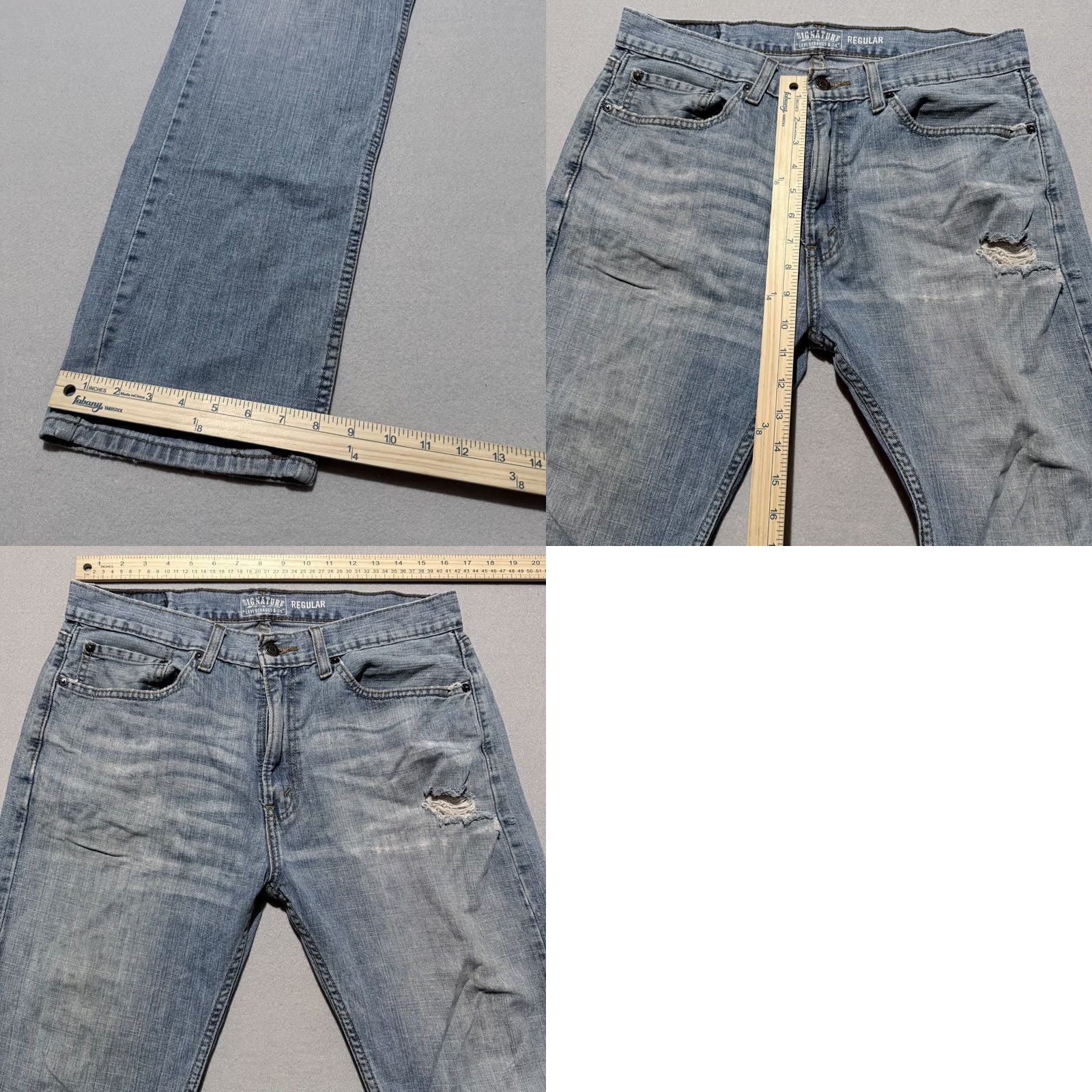 Levi's Signature by Levi's Jeans Men's Blue Denim Pockets Straight Regular Fit 34x32 Blue Men's Jeans Size US 34 / EU 50 - 9 Thumbnail
