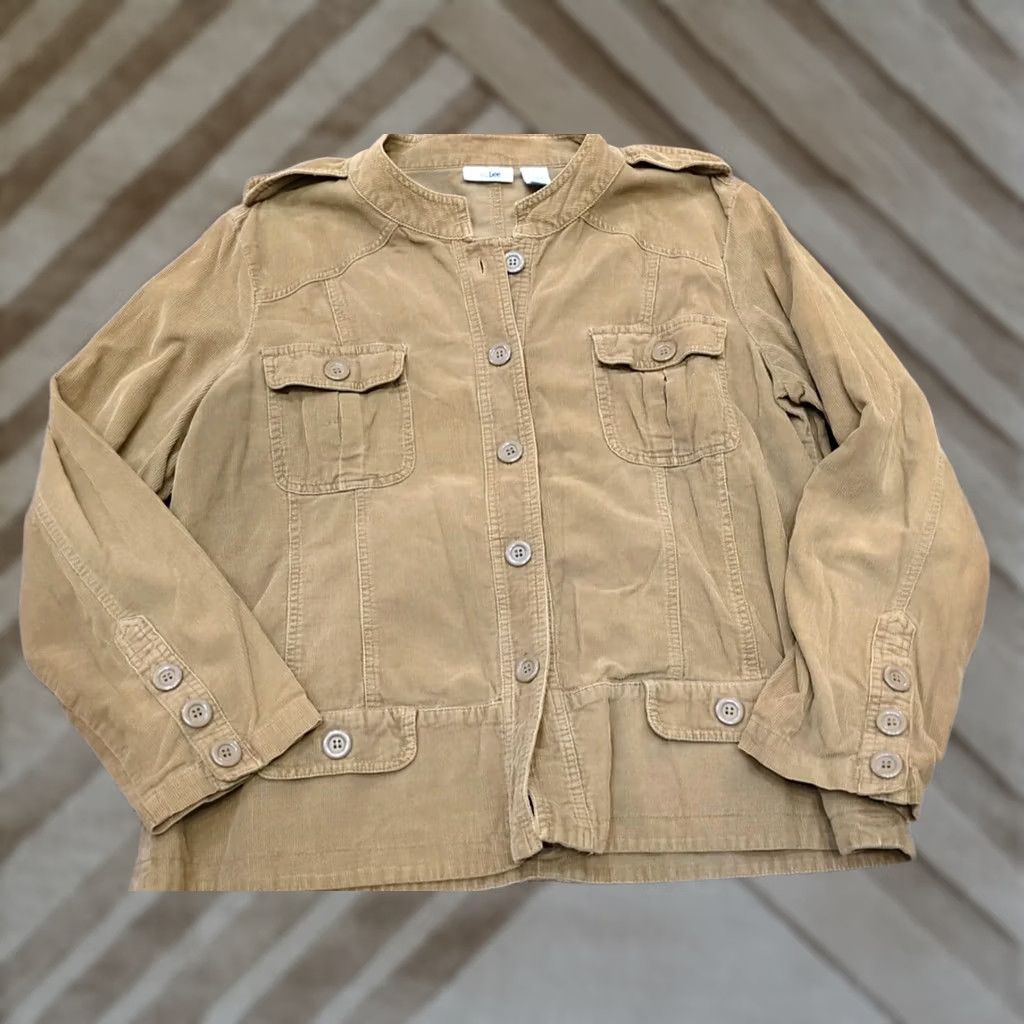 Lee Ms. Lee Corduroy Jacket Blazer Coat Women's XL Brown Long Sleeve Pockets Button Casual All Seasons Regular Jacket Size XL / US 12-14 / IT 48-50 - 1 Thumbnail