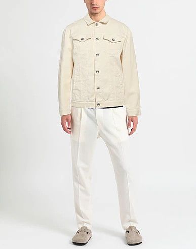 Brunello Cucinelli 0924 Denim Jacket in Cream Size US XL / EU 56 / 4 - 2 Thumbnail
