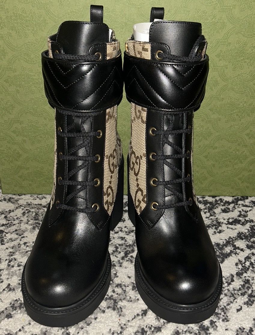 Gucci Flores Calfskin Monogram Maxi GG Nappa Double G Boot Size US 10.5 / IT 40.5 - 4 Thumbnail