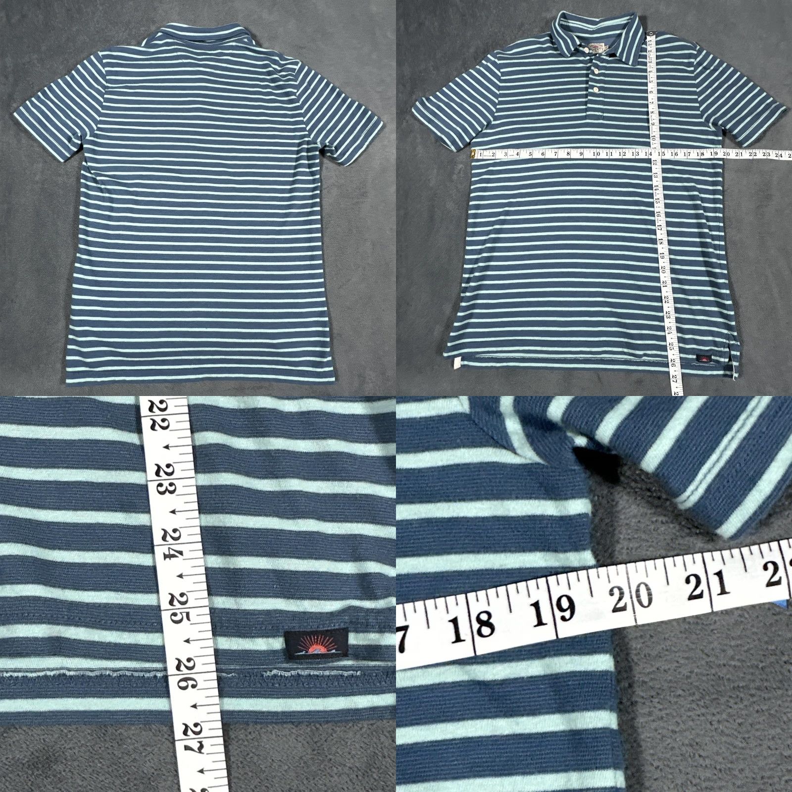 Faherty Faherty Polo Shirt Mens Small Blue Stripe Cotton Jersey Casual Summer Top Size US S / EU 44-46 / 1 - 8 Thumbnail