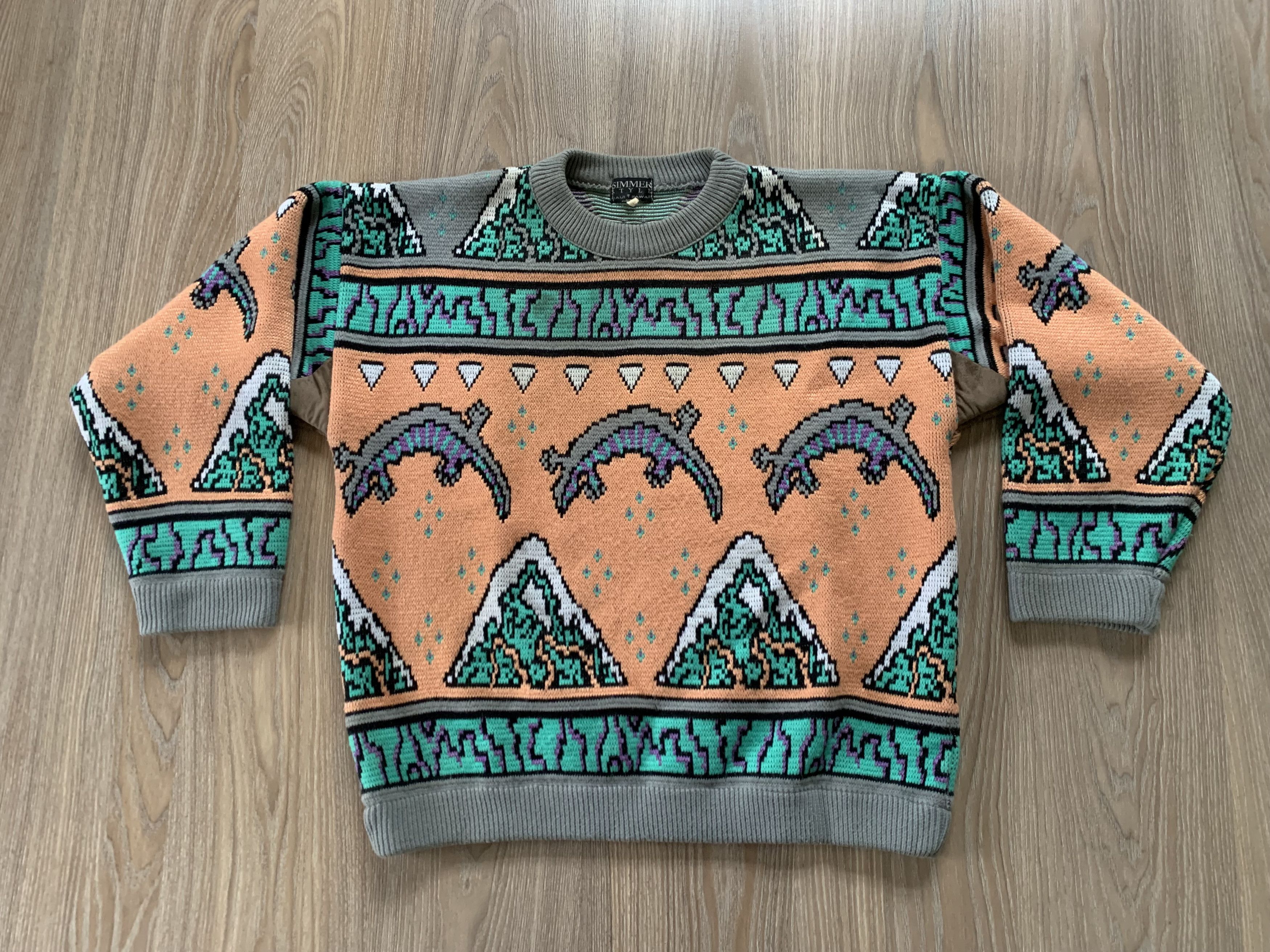 Vintage Vintage Simmer Style Knit Wool Printed Sweater Size US L / EU 52-54 / 3 - 2 Thumbnail