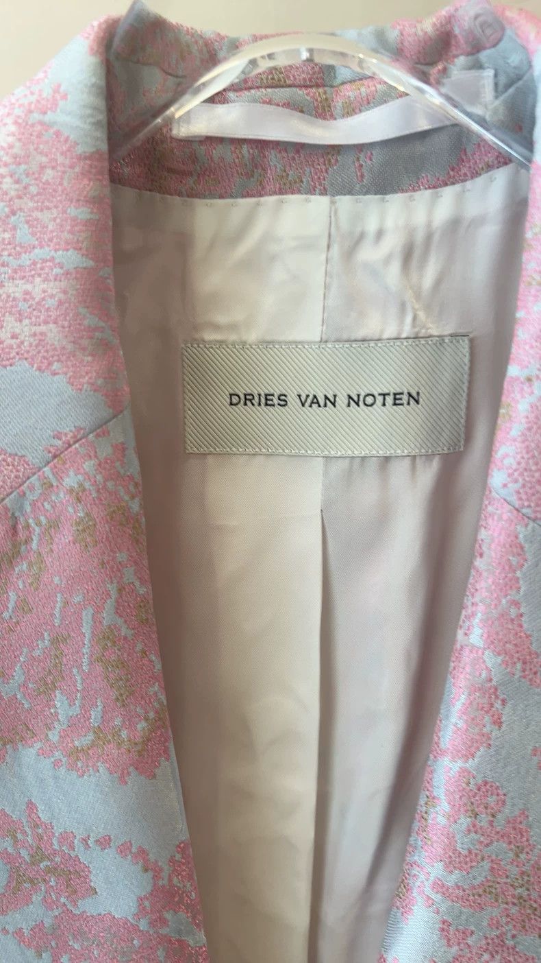 Dries Van Noten DRIES VAN NOTEN Pink spring Baroque jacquard suit jacket Size S / US 4 / IT 40 - 4 Thumbnail