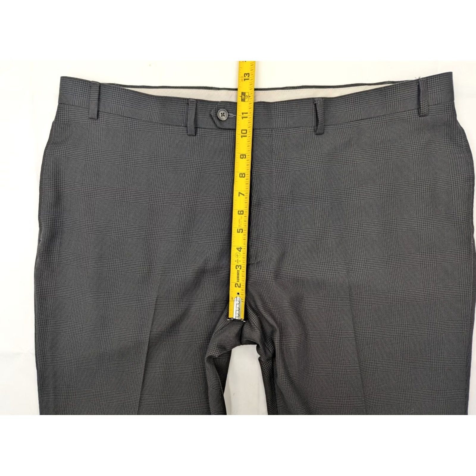Ralph Lauren Ralph Lauren Dress Pants Plaid Windowpane Gray 42x30 Men's Slim Regular Rise Pleated Slacks, 42, Polyester Rayon, Vintage No, Business Formal Casual Size US 42 / EU 58 - 5 Thumbnail