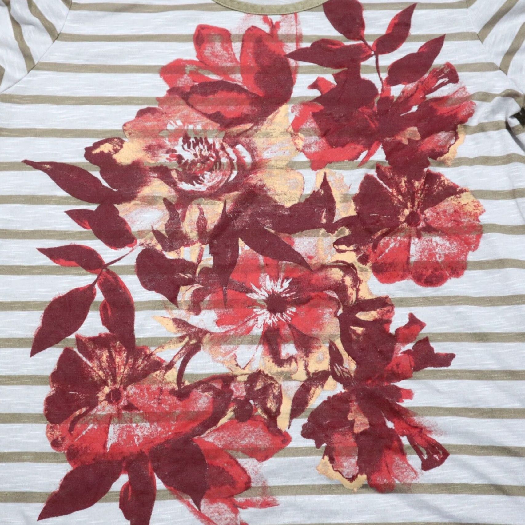Vintage Kim Rogers Women's Blouse Round Neck Short Sleeve White With Red Floral XL Size XL / US 12-14 / IT 48-50 - 2 Thumbnail