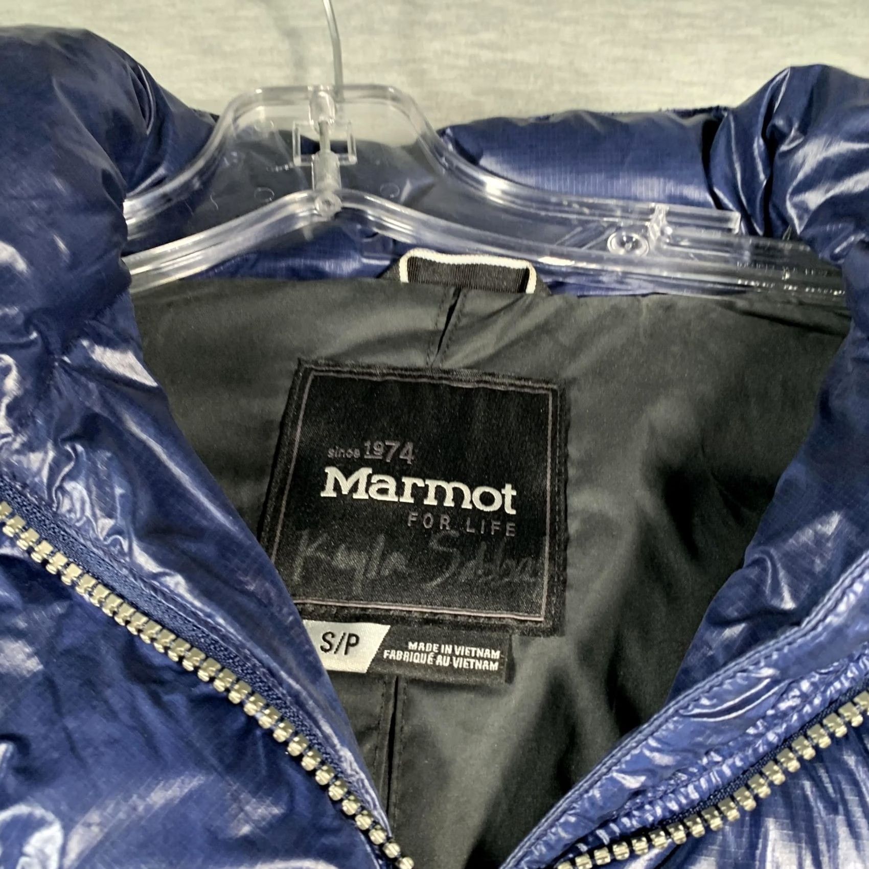 Marmot Marmot Jacket Womens Small Blue Hooded Down Puffer Quilted Nylon Fur Trim Size S / US 4 / IT 40 - 7 Thumbnail