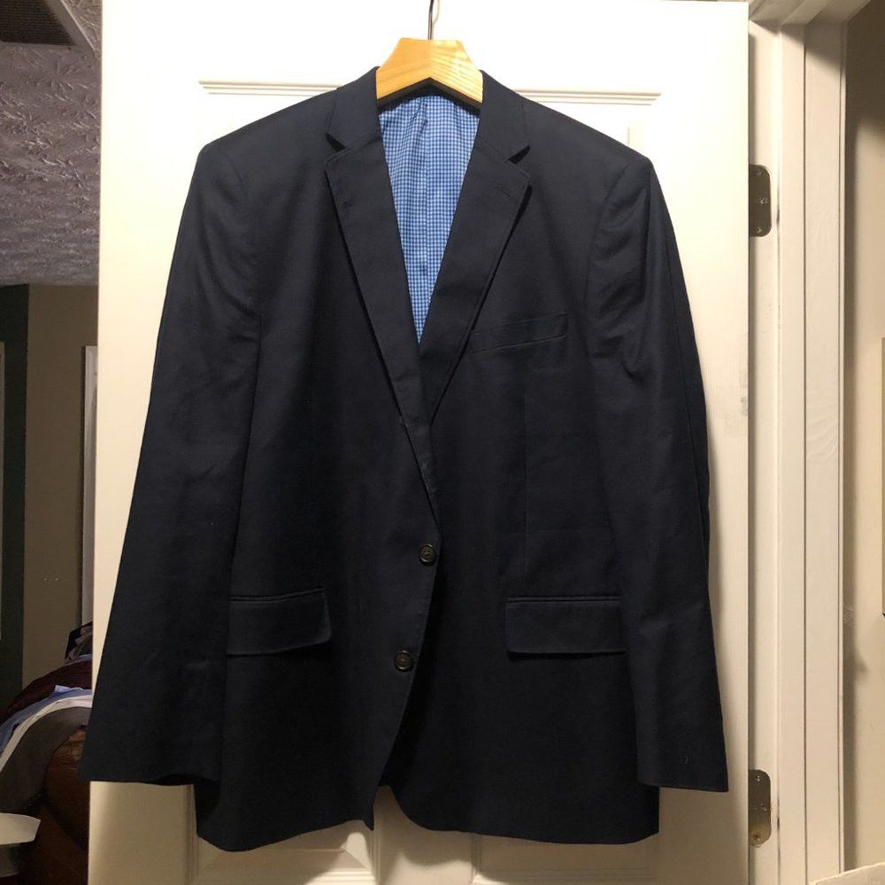 Stafford STAFFORD MEN'S NEW NAVY 98%COTTON SPORT COAT BLAZER 50R Size 50R - 2 Thumbnail