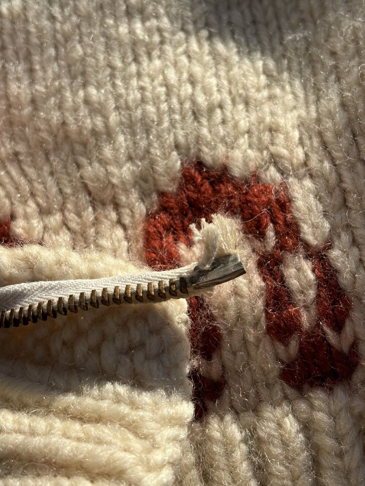 Vintage 1960 Cowichan Cardigan Knit Lightning Zipper Wool Sweater Size US M / EU 48-50 / 2 - 7 Thumbnail