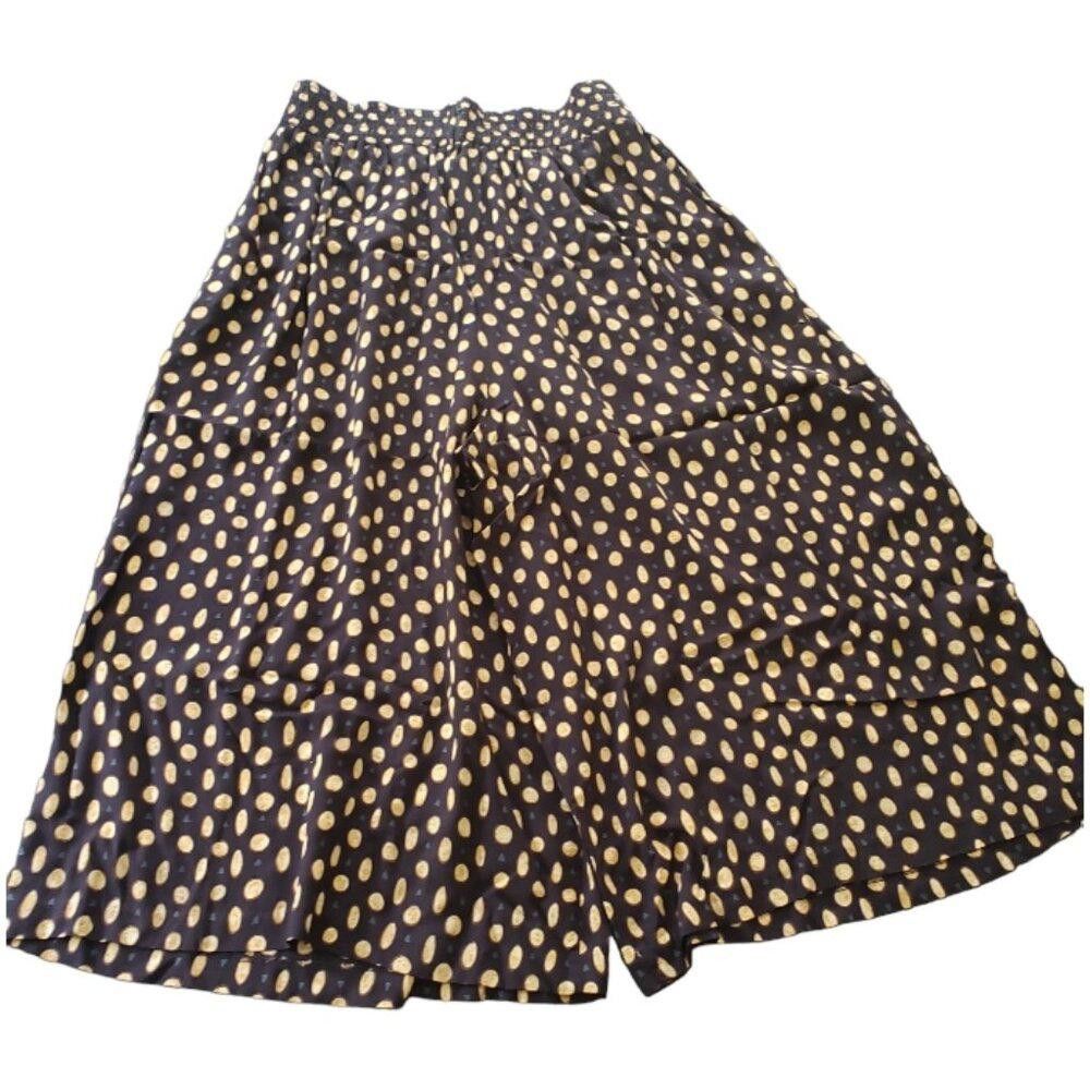 Designer CT354 Ladies Flared Rayon Elastic Waist Black & Tan Pant 14 Size 36" / US 14 / IT 50 - 5 Thumbnail