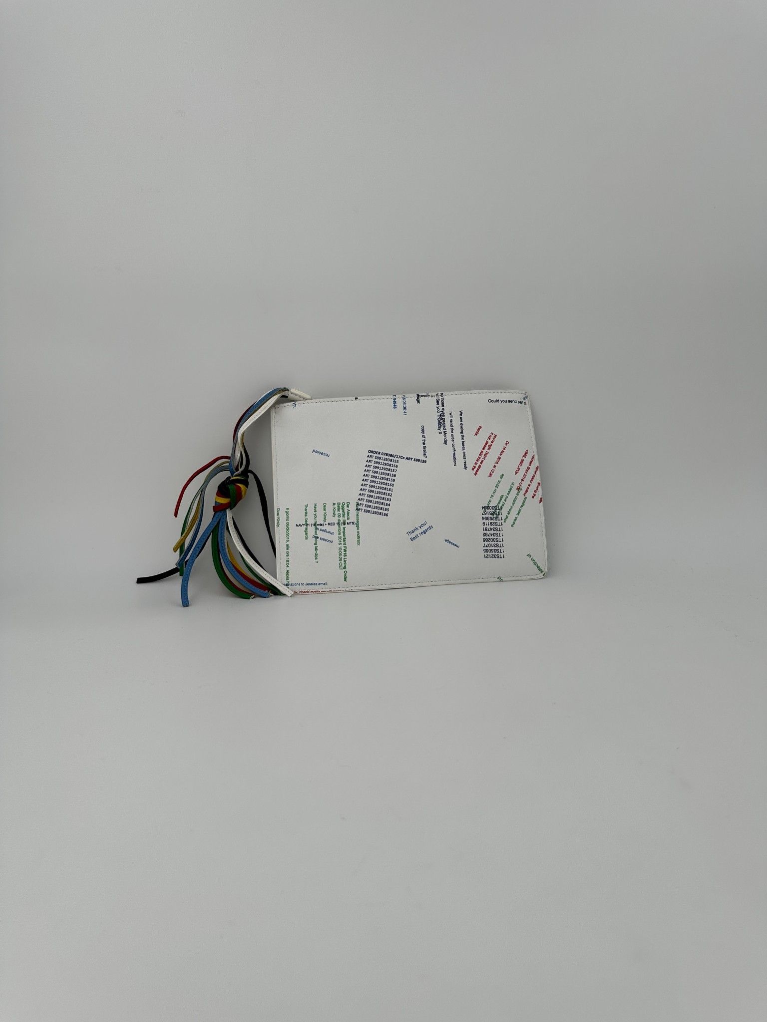 Ports 1961 White Leather Pouch With Colorful Tassel Size ONE SIZE - 6 Thumbnail