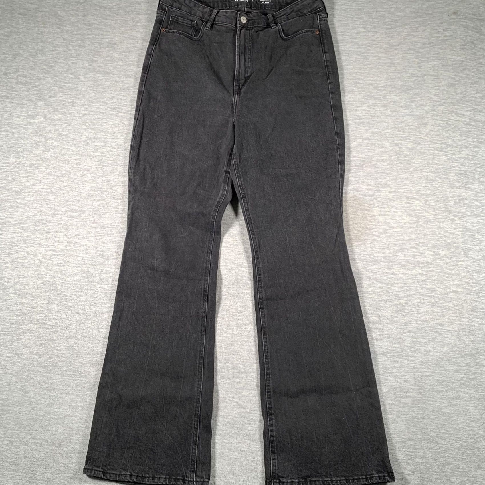 Old Navy Old Navy Jeans Womens 12 Gray Higher High Rise Flare Stretch Denim Moonshade Jeans Size 34" / US 12 / IT 48 - 2 Thumbnail