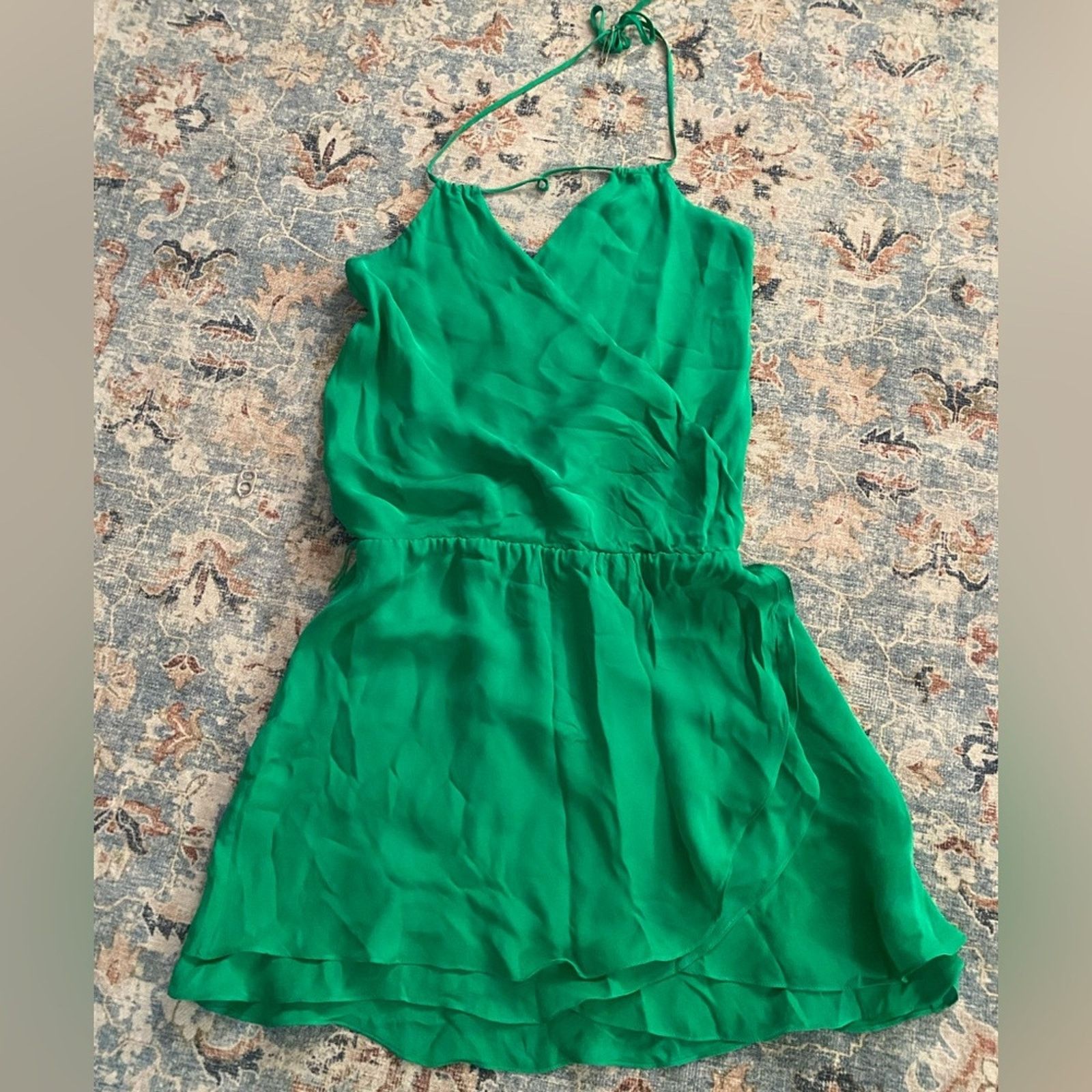 Haute Hippie Haute Hippie Green Faux Wrap silk halter dress XS Size XS / US 0-2 / IT 36-38 - 3 Thumbnail