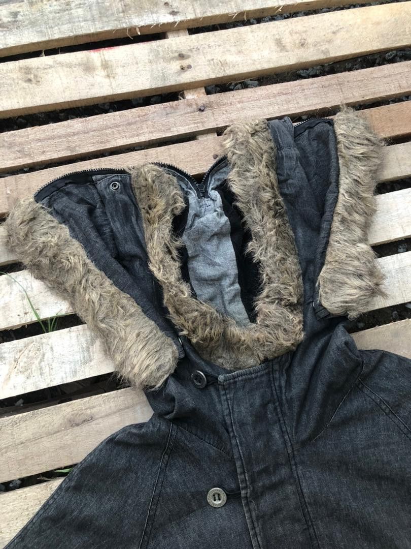 Marithe + Francois Girbaud Vintage Marithe Francois Girbaud Denim Parka Faux Fur Hood Size US L / EU 52-54 / 3 - 4 Thumbnail