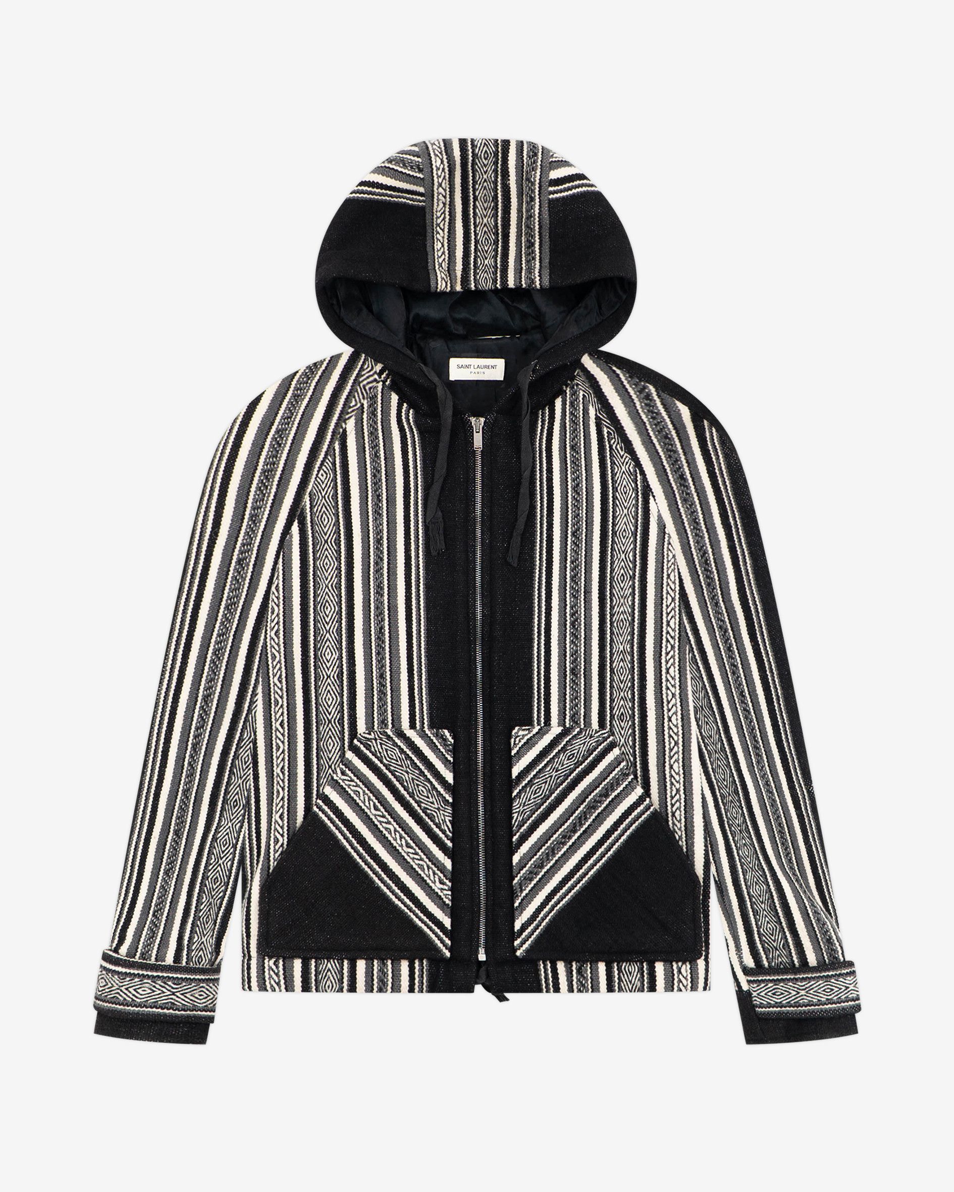 Saint Laurent Paris Black and White Baja Hooded Jacket (FW17) Size US S / EU 44-46 / 1 - 1 Thumbnail