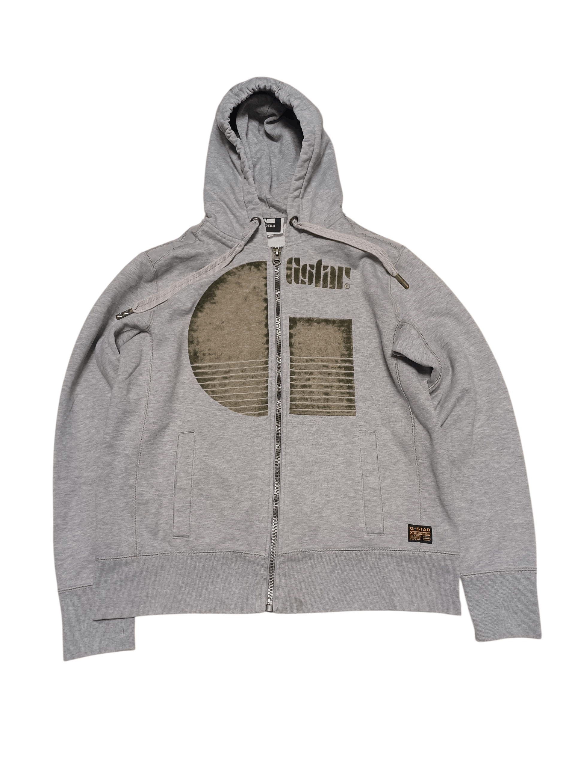 G STAR RAW VINTAGE AVANT GARDE BIG LOGO RARE ZIP HOODIE