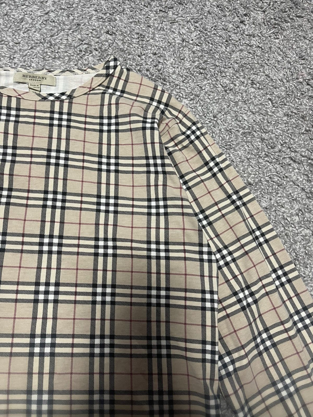 Burberry Burberry London Nova Check Crew Neck Long Sleeve Beige M Size M / US 6-8 / IT 42-44 - 3 Thumbnail